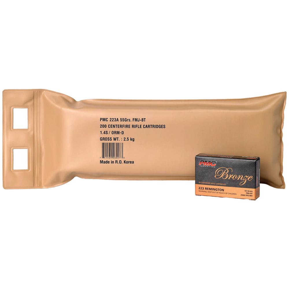 PMC Ammunition PMC Bronze Battle Pack Rifle Ammunition .223 Rem 55 gr FMJ 2900 fps 200ct