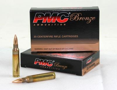 PMC Ammunition PMC Bronze Rifle Ammunition .223 Rem 55 gr FMJ 2900 fps 1680/ct (2-M2A1 Metal cans 840/ct)