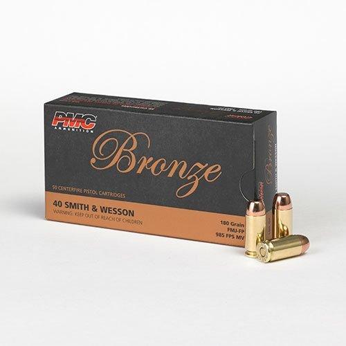 PMC Ammunition PMC Bronze 40 S&W Handgun Ammunition 180 gr FMJ 985 fps 50/ct