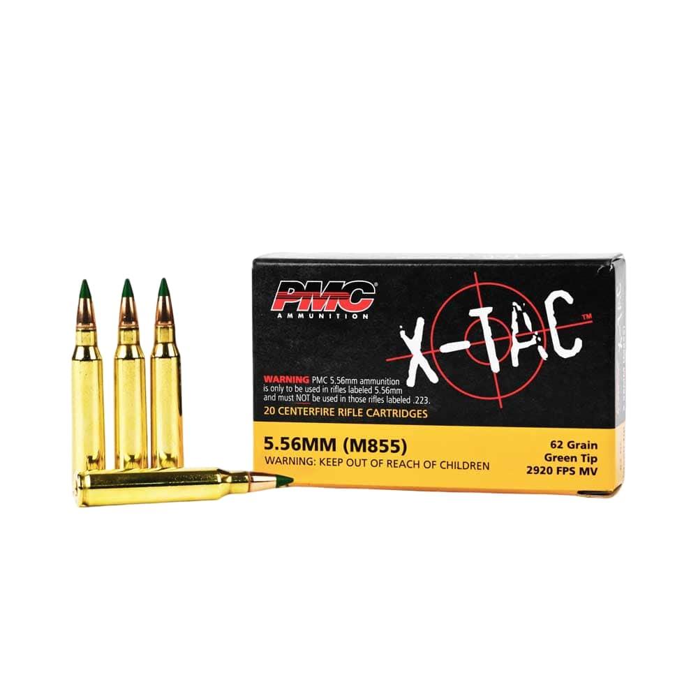 PMC Ammunition PMC X-Tac Rifle Ammunition 5.56X45 NATO 62 gr Green Tip 2920 fps 20/ct