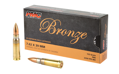 PMC Ammunition PMC Bronze Rifle Ammunition 7.62x39mm 123 gr FMJ 2350 fps 20/ct