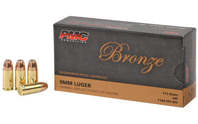 PMC Ammunition PMC Bronze Handgun Ammunition 9mm Luger 115 gr