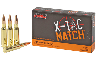PMC Ammunition PMC X-TAC MATCH Rifle Ammunition .308 Win 168 gr OTM 2700 fps 20/ct