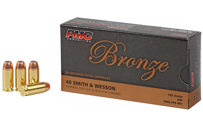 PMC Ammunition PMC Bronze Handgun Ammunition .40 S&W 165 gr JHP 1040 fps 50/ct