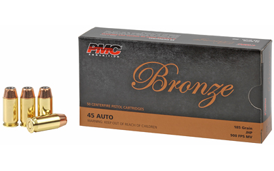 PMC Ammunition PMC Bronze Handgun Ammunition .45 ACP 185 gr JHP 900 fps 50/ct