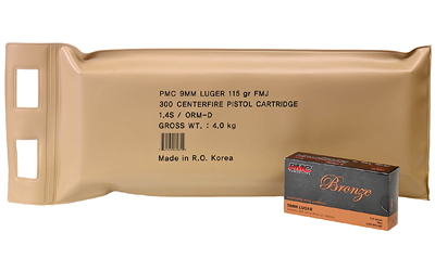 PMC Ammunition PMC Brnz 9mm 115GR Fmj 6 Box Bp Full Metal Jacket