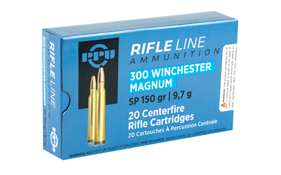 PPU Rifle Ammunition .300 Win Magnum 150 gr SP 3250 fps 20/ct PPU Rifle Ammunition .300 Win Magnum 150 gr SP 3250 fps 20/ct