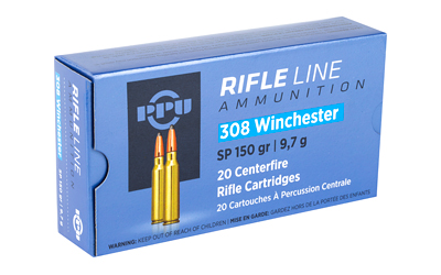 PPU Rifle Ammunition .308 Win 150 gr SP 2820 fps 20/ct PPU Rifle Ammunition .308 Win 150 gr SP 2820 fps 20/ct