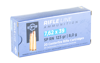 PPU Rifle Ammunition 7.62x39 123gr SP 22350 fps 20/ct PPU Rifle Ammunition 7.62x39 123gr SP 22350 fps 20/ct