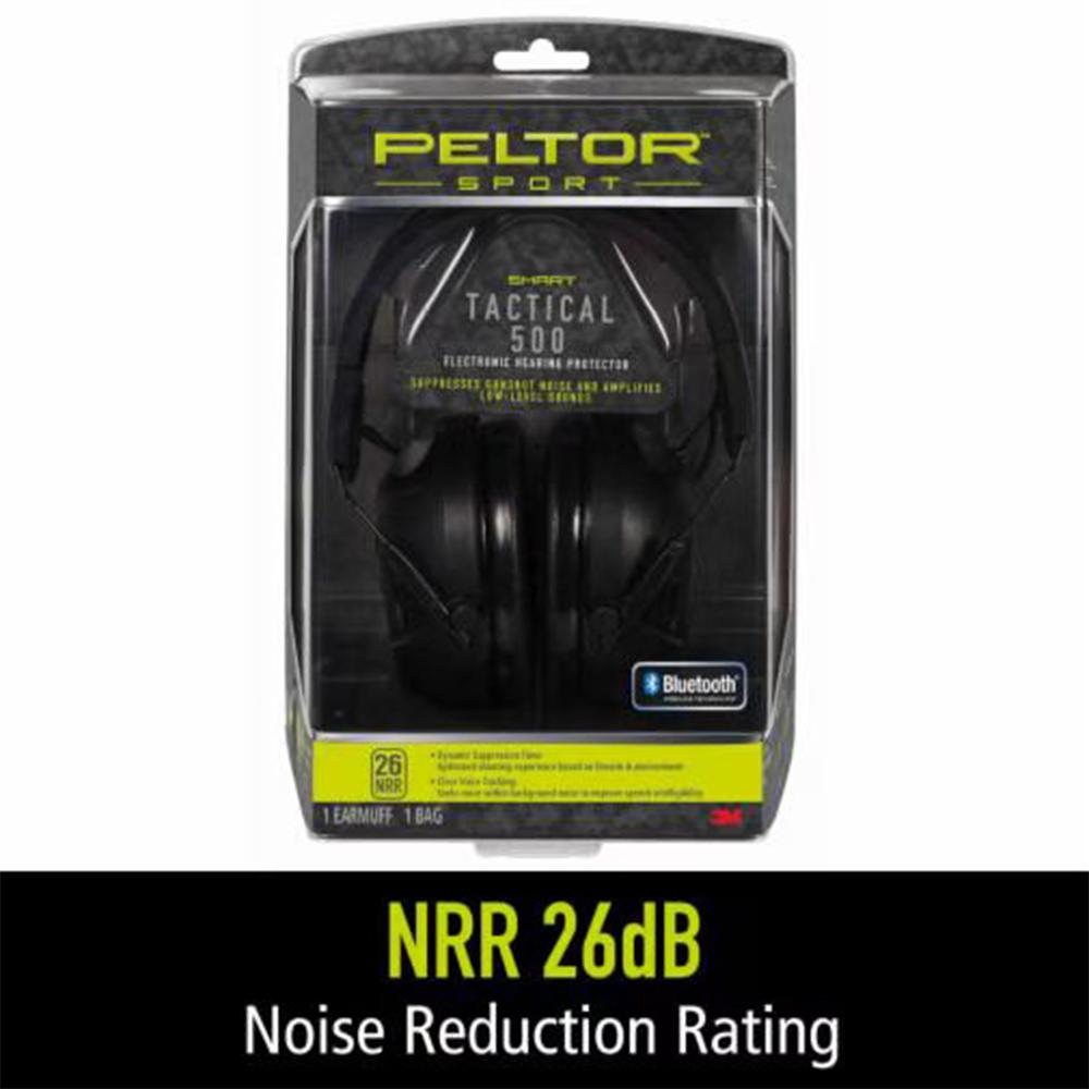 3M PELTOR Peltor Sport Tactical 500 Electronic Ear Muffs 26dB Black