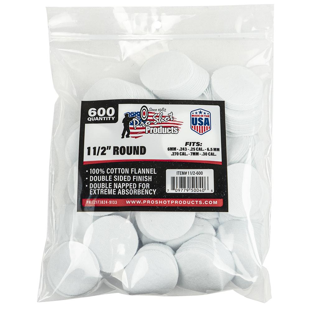 Pro-Shot Products Pro-Shot 1 1/2" Round 100% Cotton Patches 600/ct