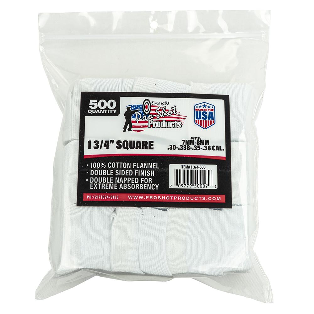 Pro-Shot Products Pro-Shot Cotton Cleaning Patch 1-3/4" Square 7mm .38cal 500/CT