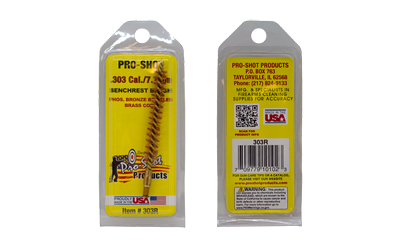 Pro-Shot Benchrest Brass Core/Bronze Bristle Rifle Bore Brush (8/32 Thread) .303 cal Pro-Shot Benchrest Brass Core/Bronze Bristle Rifle Bore Brush (8/32 Thread) .303 cal