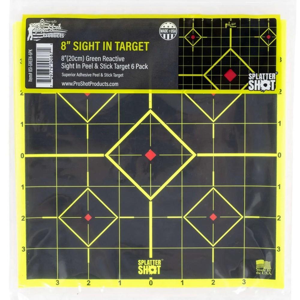 Pro-Shot Products Pro-Shot SplatterShot 8" Green Sight-In Target Peel and Stick 6/rd