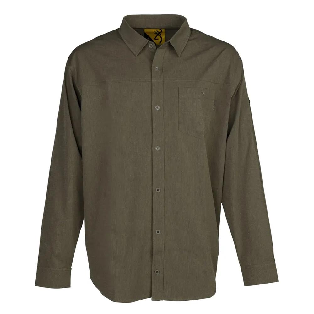 Browning Clothing Browning Lightweight Button Down Long Sleeve Shirt Green S