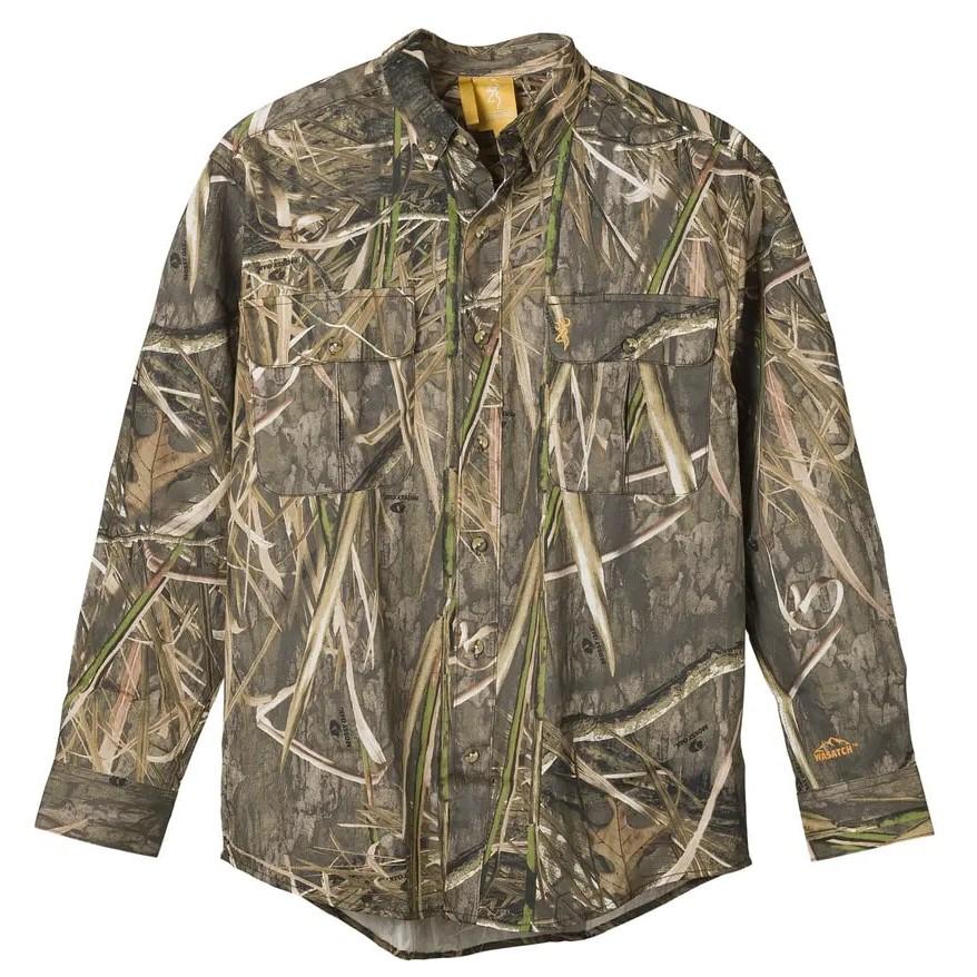 Browning Clothing Browning Wasatch-CB Shirt Button-Front 2 Pocket Mossy Oak Shadow Grass Habitat S
