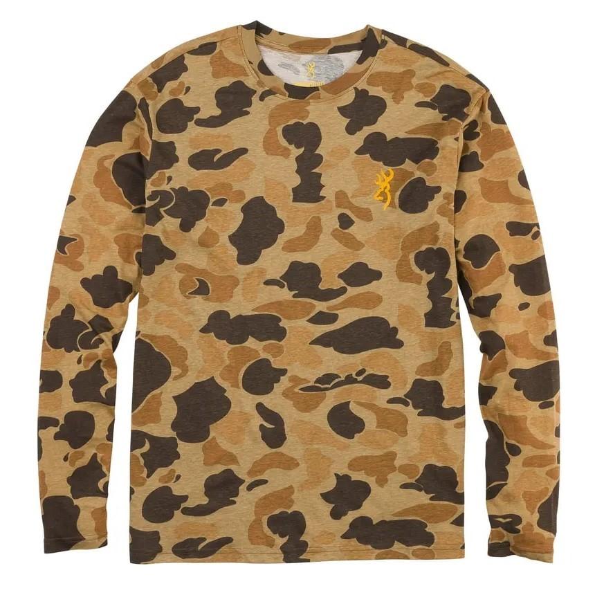 Browning Clothing Browning Wasatch Long Sleeve T-Shirt Vintage Tan Camo S