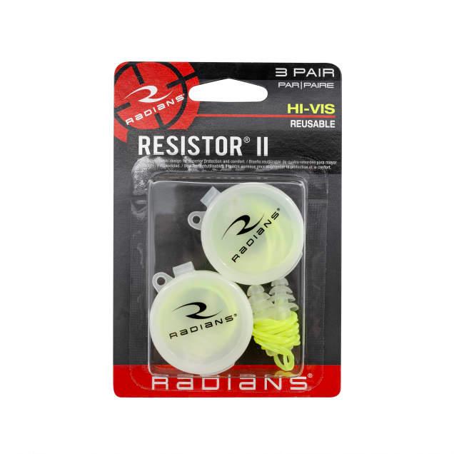 Radians Resistor II High Visibility Reusable Earplugs 27dB 3/ct Radians Resistor II High Visibility Reusable Earplugs 27dB 3/ct