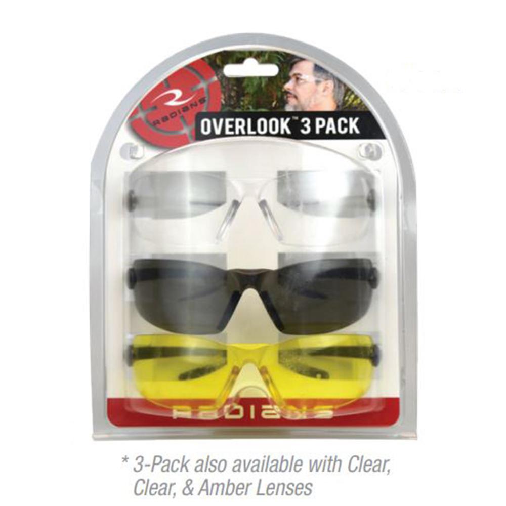Radians Inc. Radians Overlook Shooting Glasses Combo Pack Clear Amber Lens 3/ct