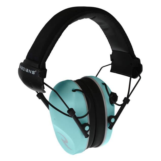 Radians Inc. Radians Dual Microphone Electronic Earmuff 3.5mm Stereo Jack 23dB Black Aqua