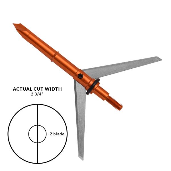 Rock Ridge Outdoors Dead Ringer Broadhead Super-Freak Extreme 100 Grain 2 Blade (w/ 2.75in Cut)