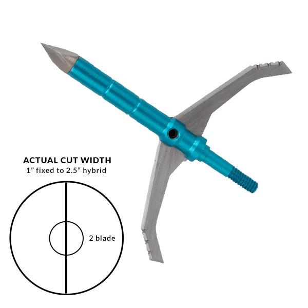 Rock Ridge Outdoors Dead Ringer Broadhead Great White 100/125 Grain 2.5in Cut Blue