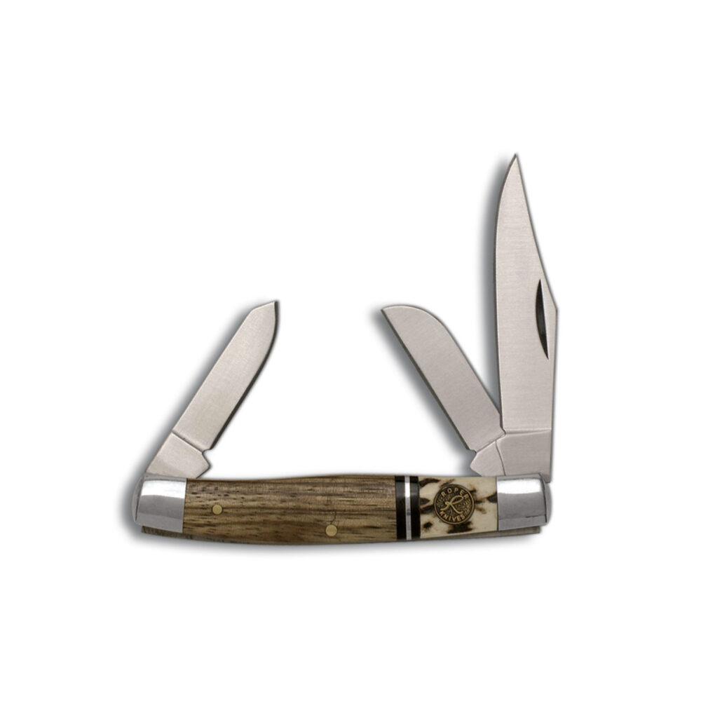 Rock Ridge Outdoors ABKT Roper Stockman Laredo Knife 3 Blades Stag/Wood