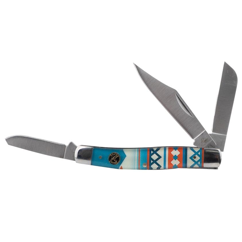 Rock Ridge Outdoors Roper Knife Sunset Series Stockman Western 3 Blade 3in