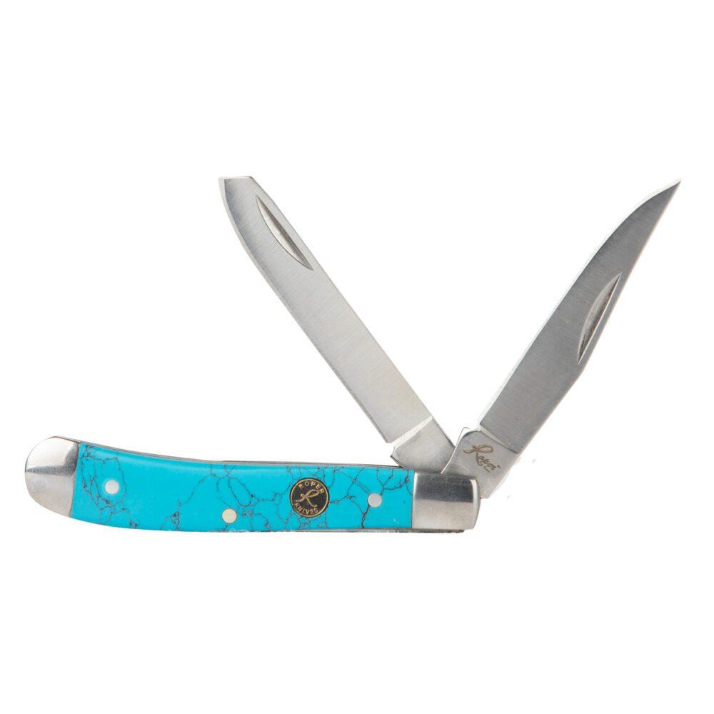 Rock Ridge Outdoors Roper Knife Sky Stone Peanut 2 Blade 2.75in