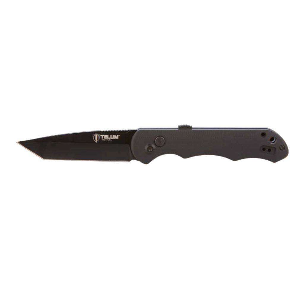 Rock Ridge Outdoors Telum Aftershock Tactical Automatic Knife 3-1/2" Tanto Blade Black
