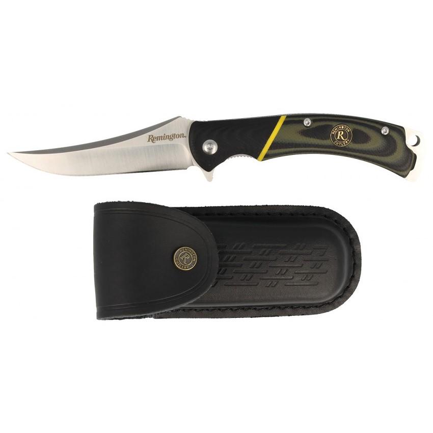 Remington Arms Co. Inc. Remington Hunter D2 Trailing Point Folder 4in Black Lthr Sheath Knife