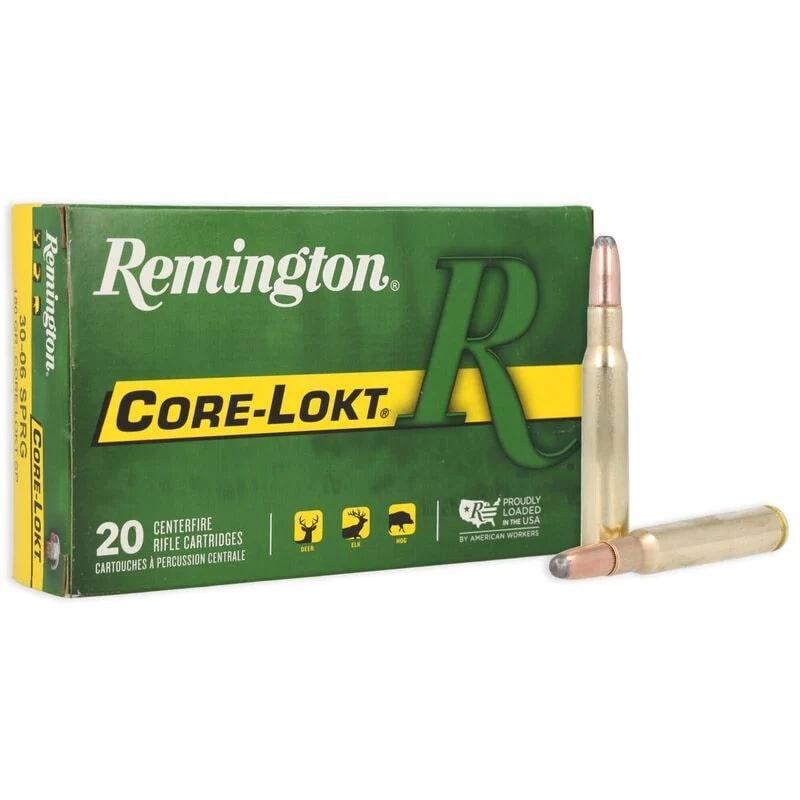 Remington Arms Co. Inc. Remington Core-Lokt Rifle Ammunition .30-06 Sprg 220 gr SP 2410 fps 20/ct