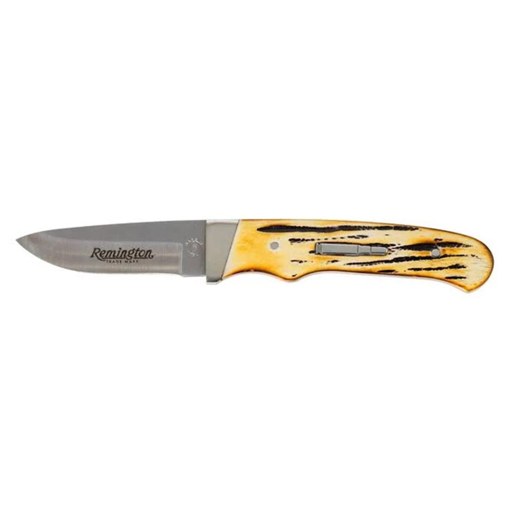 Remington Arms Co. Inc. Remington 2026 Bullet Knife King of the Mountain 3-1/2" Drop Point Blade Stag Bone