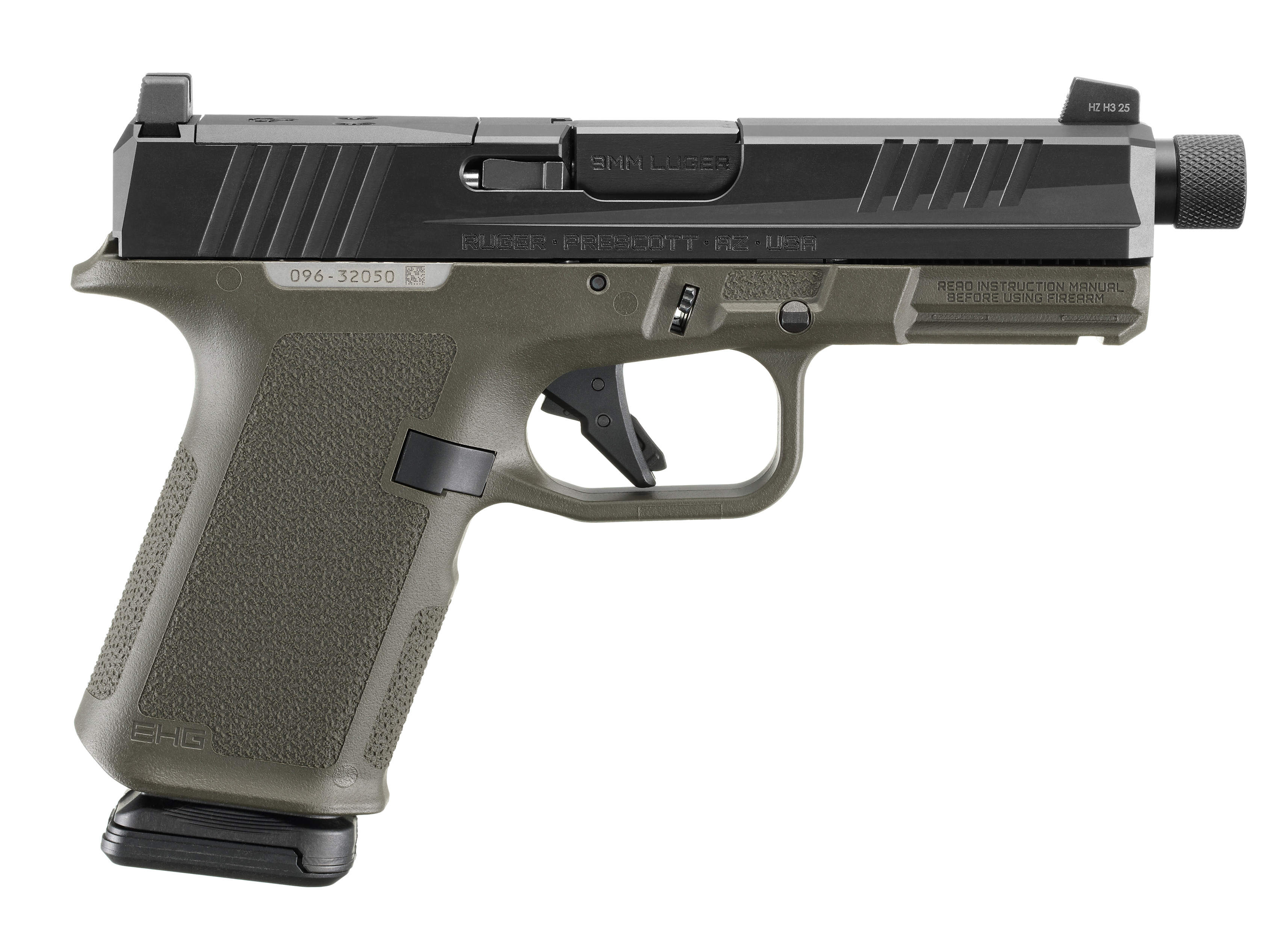 Ruger RXM 9MM Black/OD Green 15+1 4.5" TB Semi-Auto Pistol