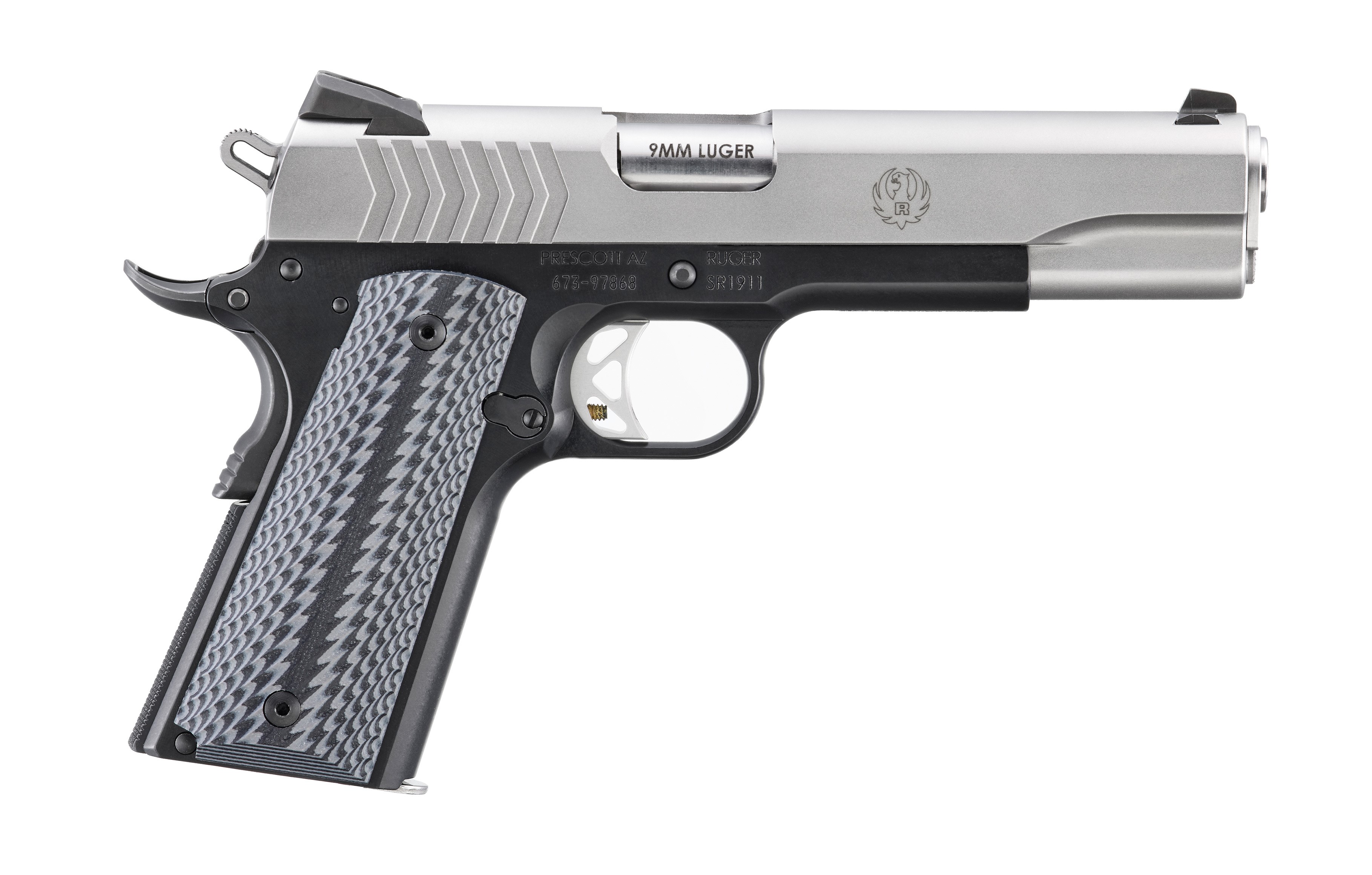 Ruger SR1911 Handgun 9mm Luger 9rd Magazine 5" Barrel Stainless Slide/Black Frame