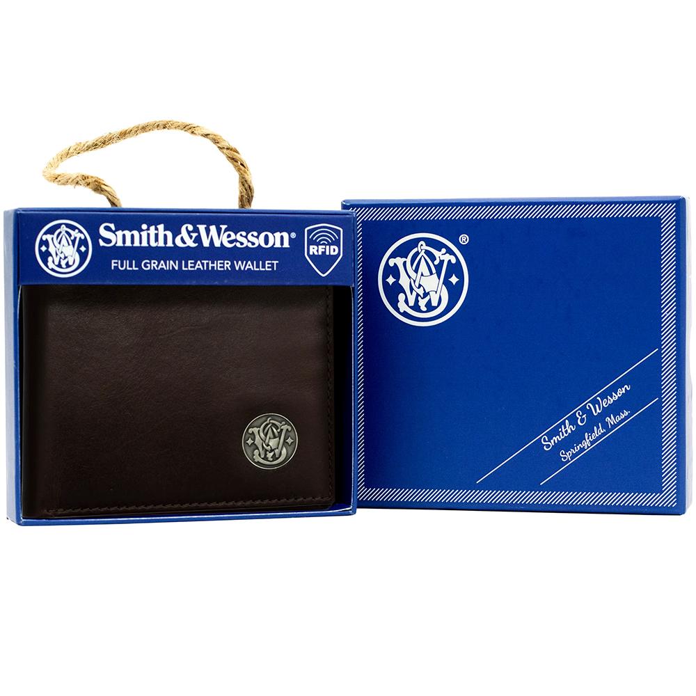 Rugged Rare Smith & Wesson Bifold Wallet Brown