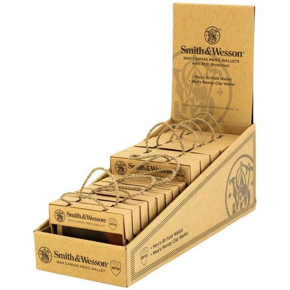 Rugged Rare Smith & Wesson POP Wallets Display (12pcs) Waxed