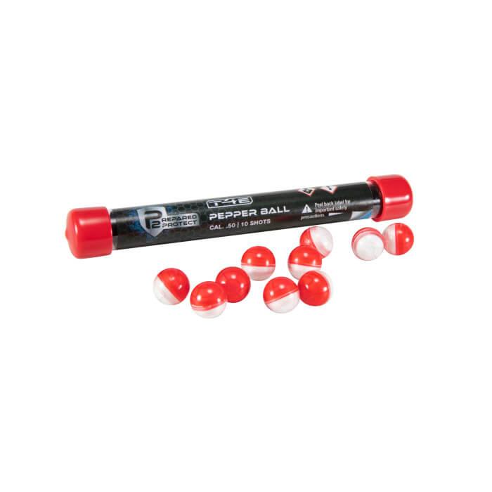Umarex Prepared2protect By T4e Pepper Ball- .50 Cal Red/white- 10 Ct Umarex Prepared2protect By T4e Pepper Ball- .50 Cal Red/white- 10 Ct