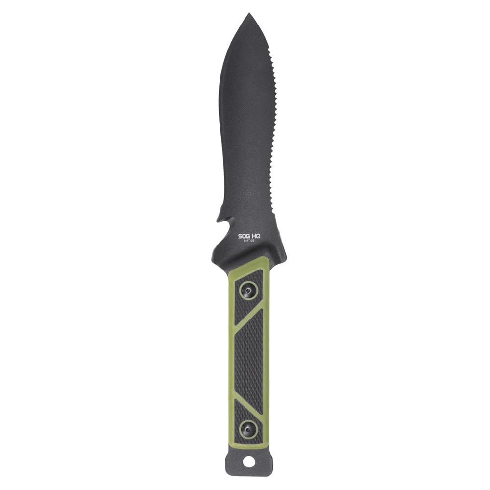 Sog Specialty Knives Inc. Sog Knives Rip Tide Fixed Knife 6-1/2" Spear Point Blade Black Green