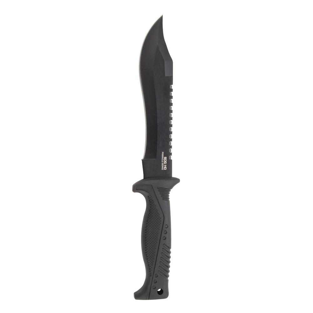 Sog Specialty Knives Inc. Sog Knives Pinnacle Bowie Fixed Knife 7-1/2" Clip Point Blade Black