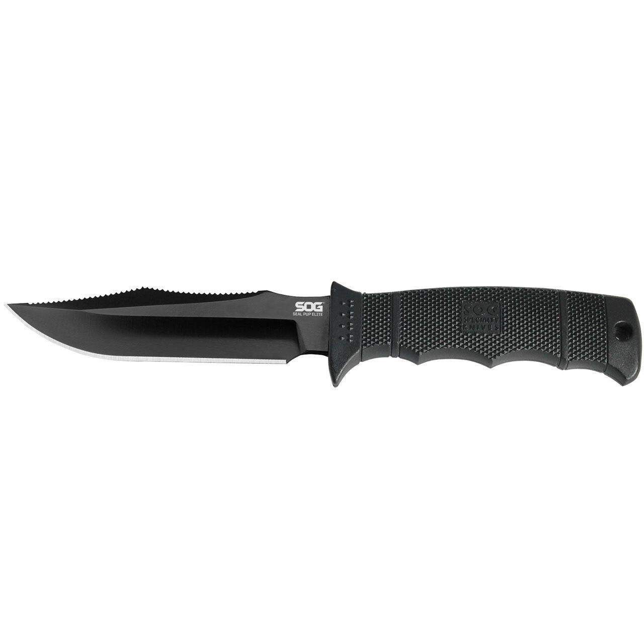 Sog Specialty Knives Inc. Sog SEAL Pup Elite Knife 4.85" Blade Black with Nylon Sheath