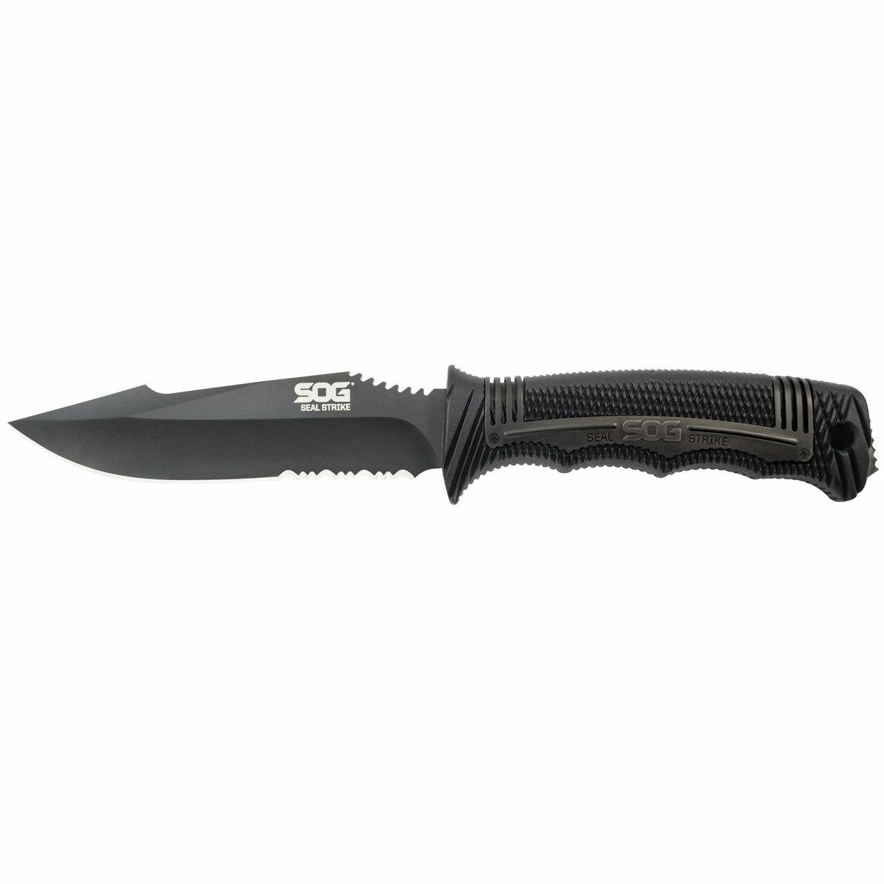 Sog Specialty Knives Inc. Sog SEAL Strike Knife 4.9" Partially Serrated Blade Black