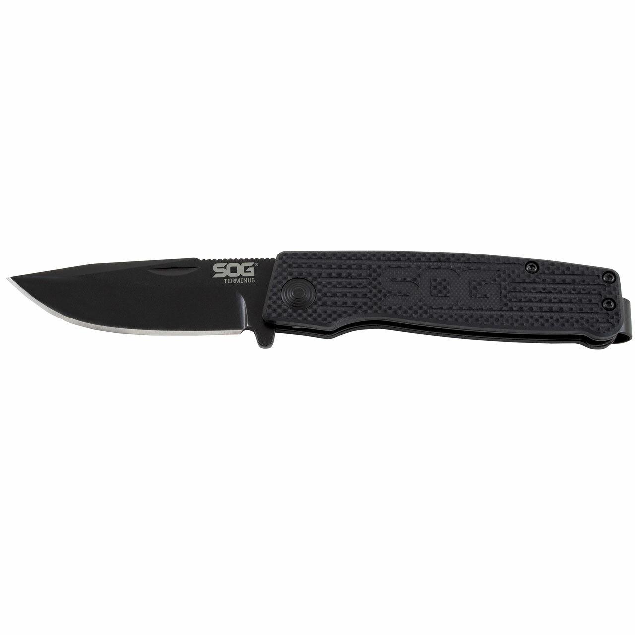 Sog Specialty Knives Inc. Sog Terminus Bowie Folding Knife 3" Blade Black