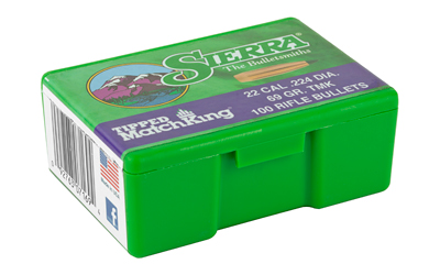 Sierra Tipped MatchKing .22 cal .224" 69 gr TMK MATCH 100/ct Sierra Tipped MatchKing .22 cal .224" 69 gr TMK MATCH 100/ct