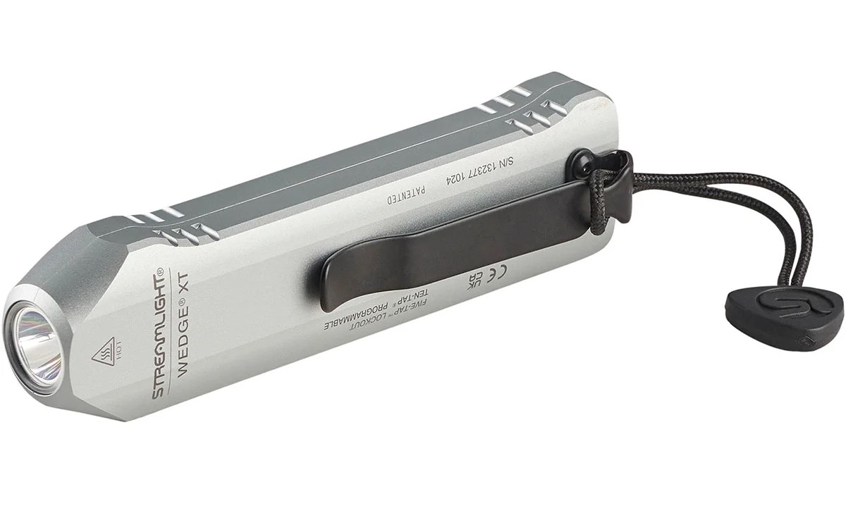 Streamlight Wedge XT - Includes USB-C cord and pocket lanyard - Silver