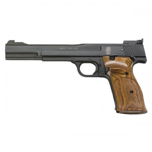 S&W Model 41 Handgun .22LR 10rd Magazine 7" Barrel Blued Wood Grips S&W Model 41 Handgun .22LR 10rd Magazine 7" Barrel Blued Wood Grips