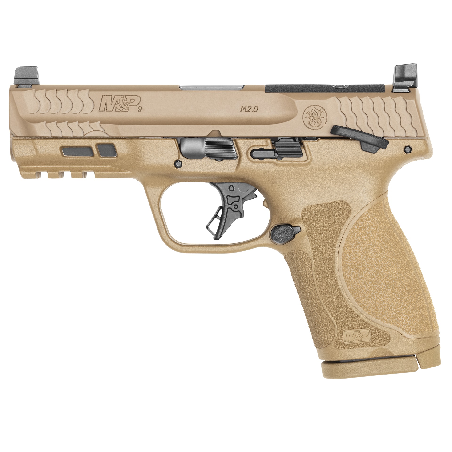 Smith and Wesson Smith M&p9 M2.0 Cpt 9mm FDE 4" Or Semi-Auto Pistol