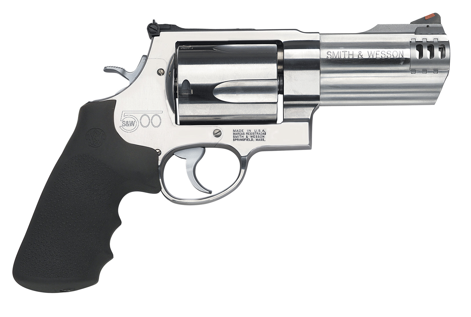 Smith 500 500S&W MAG 4" Stainless AS 5RD Revolver Smith 500 500S&W MAG 4" Stainless AS 5RD Revolver