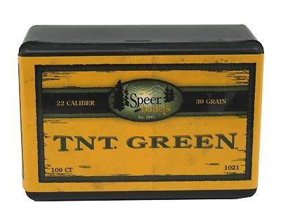 Speer TNT Green Rifle Bullets .22 cal Hornet .224" 30 gr TNT- Green 100/ct