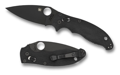 Spyderco Manix 2 Black Blade 3.375" Folding Knife